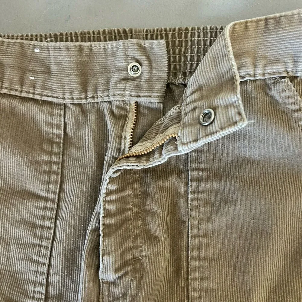 Western Riders Women's 1970's Tan Corduroy Jean's 26x29 Elastic Waist Band